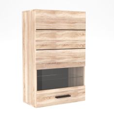 Βιτρίνα Solo Μονόφυλλη 65x35x109 Sonoma με λεπτομέρειες Wenge και MDF Καμπυλωτό τελείωμα AlphaB2B |  Συνθέσεις σαλονιού στο espiti