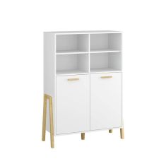 Βιβλιοθήκη Belle Λευκό 102.5x41x152.5cm AlphaB2B |  Βιβλιοθήκες γραφείου στο espiti