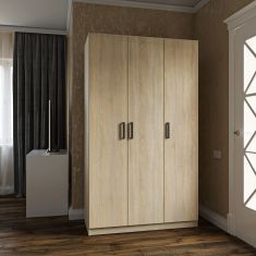 Ντουλάπα Τρίφυλλη Simple Σονόμα 120x52x205cm AlphaB2B |  Ντουλάπες ρούχων στο espiti