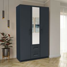 Ντουλάπα Τρίφυλλη Simple 3D2D Γραφίτης 120x52x205cm AlphaB2B |  Ντουλάπες ρούχων στο espiti
