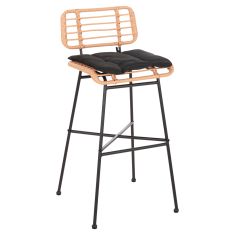ΣΚΑΜΠΟ ΜΠΑΡ ΨΗΛΟ ALLEGRA HM5708.11 ΜΕΤΑΛΛΟ&ΜΑΞΙΛΑΡΙ ΜΑΥΡΟ-WICKER ΜΠΕΖ 48x49x99,5Υεκ. |  Σκαμπώ κήπου στο espiti