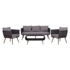 ΣΕΤ ΣΑΛΟΝΙ 4ΤΜΧ ΑΛΟΥΜΙΝΙΟΥ ΜΕ WICKER ΓΚΡΙ HM5282.11 |  Σαλόνια κήπου στο espiti
