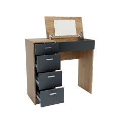 Τουαλέτα Tab Χρυσό Δρυς-Γραφίτη 90x42x82-110cm AlphaB2B |  Βιτρίνες - Έπιπλα εισόδου στο espiti