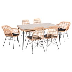 ΣΕΤ ΤΡΑΠΕΖΑΡΙΑΣ 7ΤΜΧ ALLEGRA HM10495 WICKER ΜΠΕΖ-ΜΕΤΑΛΛΟ ΜΑΥΡΟ |  Σετ τραπεζαρία κήπου στο espiti
