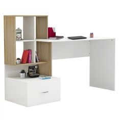 ΓΡΑΦΕΙΟ ΜΕΛΑΜΙΝΗΣ ΜΕ ΒΙΒΛΙΟΘΗΚΗ SYNDYA HM8993.02 ΛΕΥΚΟ SONAMA 149x48x105Y εκ. |  Γραφεία στο espiti