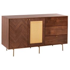 ΜΠΟΥΦΕΣ MEEN HM9735 MDF ΜΕ ΦΥΣΙΚΟ ΚΑΠΛΑΜΑ ΚΑΡΥΔΙΑΣ-ΧΡΥΣΑ ΜΕΤΑΛΛΙΚΑ ΠΟΔΙΑ 150x40x80Υεκ |  Μπουφέδες στο espiti