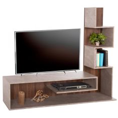 ΣΥΝΘΕΤΟ ΤΗΛΕΟΡΑΣΗΣ EDELIE HM8908.14 ΜΕΛΑΜΙΝΗ ΓΚΡΙ STONE TEXTURE-ΦΥΣΙΚΟ 150x29,5x120Υεκ. |  Έπιπλα τηλεόρασης στο espiti