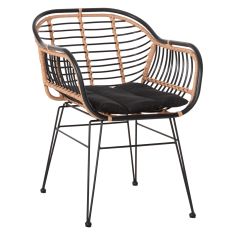 ΠΟΛΥΘΡΟΝΑ ALLEGRA HM5663.11 ΜΕΤΑΛ.ΣΚΕΛΕΤΟΣ-P.E.RATTAN ΜΠΕΖ-ΜΑΥΡΟ 58x59x81Υεκ |  Πολυθρόνες κήπου στο espiti