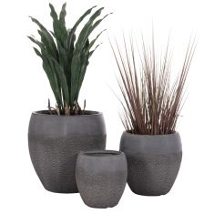 ΣΕΤ 3ΤΜΧ ΓΛΑΣΤΡΕΣ ΣΕΙΡΑ GARDENER HM4725 FIBERCLAY-ΣΕ ΣΚΟΥΡΟ CEMENT ΧΡΩΜΑ Φ55x54Υεκ |  Λουλούδια στο espiti