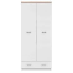 Ντουλάπα Δίφυλλη Top Mix Λευκή με Sonoma 80x57x183cm AlphaB2B |  Ντουλάπες ρούχων στο espiti