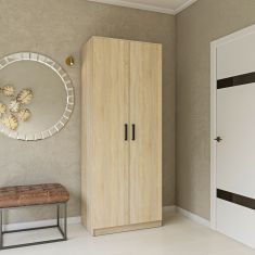 Ντουλάπα Δίφυλλη Simple Σονόμα 80x52x205cm AlphaB2B |  Ντουλάπες ρούχων στο espiti