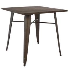 ΤΡΑΠΕΖΙ ΜΕΤΑΛΛΙΚΟ ΣΕ ΧΡΩΜΑ RUSTY ΚΑΙ ΞΥΛΟ HM0611.04 80x80x76εκ |  Τραπέζια στο espiti