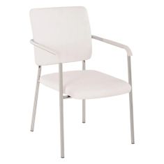 ΚΑΡΕΚΛΑ QUESTA ΜΕ ΜΠΡΑΤΣΑ HM1070.02 ΛΕΥΚΗ 56,5x59x85 cm |  Καρέκλες γραφείου επισκέπτη στο espiti