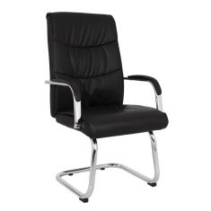 ΠΟΛΥΘΡΟΝΑ JACOB HM1045.11 ΜΑΥΡΟ PU ΜΕ ΒΑΣΗ ΧΡΩΜΙΟΥ 57x66,5x102 cm |  Καρέκλες γραφείου επισκέπτη στο espiti