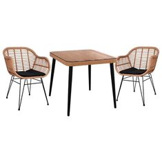 ΣΕΤ 3ΤΜΧ ALLEGRA WICKER ΜΕ ΤΡΑΠΕΖΙ 80X80Χ78Υ ΜΠΕΖ & ΜΑΥΡΟ ΧΡΩΜΑ HM10483 |  Σετ τραπεζαρία κήπου στο espiti