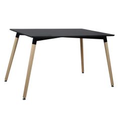 ΤΡΑΠΕΖΙ HM8697.02 MINIMAL, μαύρο MDF, ξύλινα πόδια οξιά, 160Χ90X74Υεκ. |  Τραπέζια στο espiti