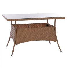 ΤΡΑΠΕΖΙ ΜΕΤΑΛΛΙΚΟ MILITARY RATTAN ΜΠΕΖ ΚΑΦΕ HM5141.32 120x70x75Υ εκ. |  Τραπέζια κήπου στο espiti