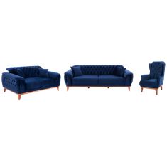 ΣΕΤ ΣΑΛΟΝΙ 3ΤΜΧ BENNINGTON ΜΠΛΕ HM11745.18 |  Καναπέδες γωνιακοί στο espiti