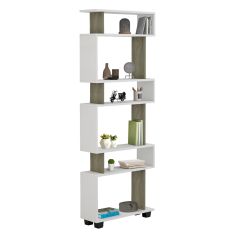 ΒΙΒΛΙΟΘΗΚΗ ΜΕΛΑΜΙΝΗΣ OWLOLIVE GREY ΛΕΥΚΟ 60x19,5x165Yεκ.HM8923.11 |  Βιβλιοθήκες γραφείου στο espiti