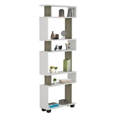 ΒΙΒΛΙΟΘΗΚΗ ΜΕΛΑΜΙΝΗΣ OWLOLIVE GREY ΛΕΥΚΟ 60x19,5x165Yεκ.HM8923.11 |  Βιβλιοθήκες γραφείου στο espiti