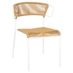 ΚΑΡΕΚΛΑ SUKI HM6053.01 ΜΕΤΑΛΛO ΛΕΥΚΟ KAI ΣΥΝΘ. RATTAN ΣΕ ΦΥΣΙΚΟ 54x62x80Υεκ |  Πολυθρόνες κήπου στο espiti