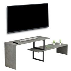 ΕΠΙΠΛΟ ΤΗΛΕΟΡΑΣΗΣ ΕΠΕΚΤ. BRIGGITE HM8892.11 ΜΕΛΑΜΙΝΗ GREY STONE TEXTURE 160x30x45Υεκ. |  Έπιπλα τηλεόρασης στο espiti