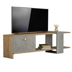 ΕΠΙΠΛΟ ΤΗΛΕΟΡΑΣΗΣ HENRIETTE HM8900.13 ΜΕΛΑΜΙΝΗ ΚΑΡΥΔΙ-STONE TEXTURE 120x28,5x39Υεκ. |  Έπιπλα τηλεόρασης στο espiti