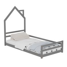 ΚΡΕΒΑΤΙ ΠΑΙΔΙΚΟ HOUSER HM676.05 τ.MONTESSORI ΞΥΛΟ ΠΕΥΚΟ ΓΚΡΙ- 190x90εκ |  Παιδικά έπιπλα στο espiti