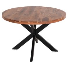 ΤΡΑΠΕΖΙ ΣΤΡΟΓΓΥΛΟ MONTANA SUPERIOR HM9903 4εκ.ΠΑΧΟΣ ΜΑΣΙΦ ΞΥΛΟ ΑΚΑΚΙΑΣ Φ120Χ77Υεκ |  Τραπέζια στο espiti