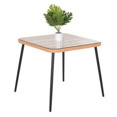 ΤΡΑΠΕΖΙ ΤΕΤΡΑΓΩΝΟ ALLEGRA HM5536.11 ΜΕΤΑΛ.ΜΑΥΡΟ-P.E. RATTAN ΦΥΣΙΚΟ 79,5x79,5x72,5Υεκ |  Τραπέζια κήπου στο espiti