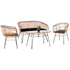 ΣΕΤ ΕΞΩΤ.ΧΩΡΟΥ 4ΤΜΧ ALLEGRA HM21051 ΣΥΝΘ.RATTAN ΜΠΕΖ-ΜΑΥΡΟ ΜΕΤΑΛΛΟ |  Σαλόνια κήπου στο espiti