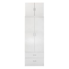 ΝΤΟΥΛΑΠΑ REINA HM21061.05 2ΦΥΛΛΗ ΜΕ ΠΑΤΑΡΙ & 2 ΣΥΡΤΑΡΙΑ-ΜΕΛΑΜΙΝΗ ΛΕΥΚΗ 80x42x241Υεκ |  Ντουλάπες ρούχων στο espiti