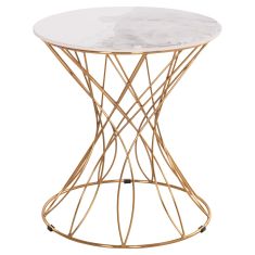 ΒΟΗΘΗΤΙΚΟ ΤΡΑΠΕΖΑΚΙ RUDY HM18037.01 ΚΕΡΑΜΙΚΟ TOP ΛΕΥΚΟ-ΜΕΤΑΛΛΟ ΧΡΥΣΟ Φ45x48,5Υεκ. |  Τραπέζια στο espiti
