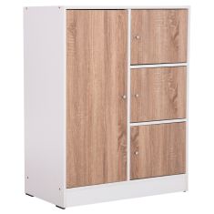 ΝΤΟΥΛΑΠΙ ΜΕ 4 ΑΠΟΘ.ΧΩΡΟΥΣ MATIN HM2479.01 SONAMA OAK-ΛΕΥΚΗ ΜΕΛΑΜΙΝΗ 80x39,5x99,5Υεκ |  Ντουλάπες ρούχων στο espiti