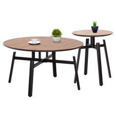 ΣΕΤ 2ΤΜΧ ΤΡΑΠΕΖΙΑ ΣΑΛΟΝΙΟΥ NORTON HM21088 MDF-ΜΕΤΑΛΛΟ Φ80εκ & Φ45εκ |  Τραπέζια στο espiti