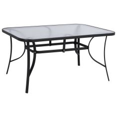 ΤΡΑΠΕΖΙ BRUNO 150X90Χ72Υεκ. ΜΕΤΑΛΛΙΚΟ ΜΑΥΡΟ ΜΕ ΓΥΑΛΙΝΗ ΕΠΙΦΑΝΕΙΑ HM5145.03 |  Τραπέζια κήπου στο espiti