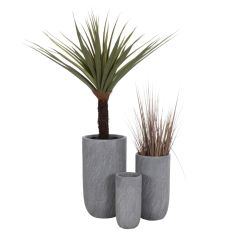 ΣΕΤ 3ΤΜΧ ΓΛΑΣΤΡΕΣ ΚΥΛΙΝΔΡΟΙ ΣΕΙΡΑ GARDENER HM4720 FIBERCLAY-ΧΡΩΜΑ CEMENT Φ44x78.5Υεκ |  Φυτά συνθετικά - Λουλούδια στο espiti