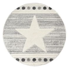 Beauty Home Ροτόντα Loop Art 9559 160x160 Grey White Γκρι Λευκό       |  Χαλιά Παιδικά στο espiti