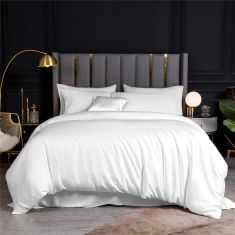 Beauty Home Σετ σεντόνια υπέρδιπλα με λάστιχο Bamboo 300tc Art 12050 White Pleasure 170x200+35 Λευκό       |  Σεντόνια Υπέρδιπλα / King Size στο espiti