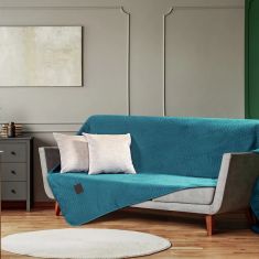 Beauty Home Ριχτάρι Velvety σετ 2τμχ Art 8413 (180x250+180x300) Πετρόλ       |  Ριχτάρια στο espiti