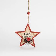 Beauty Home ΞΥΛΙΝΟ ΑΣΤΕΡΑΚΙ, MERRY CHRISTMAS, 15,5x1cm       |  Χριστουγεννιάτικα Διακοσμητικά στο espiti