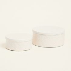 Beauty Home ΜΕΤΑΛΛΙΚΟ ΚΟΥΤΙ ΣΕΤ 2 ΤΕΜ ΕΚΡΟΥ 20 x 10 cm 16 x 8 cm       |  Διακοσμητκά στο espiti