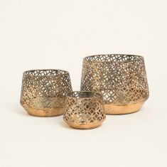 Beauty Home ΜΕΤΑΛΛΙΚΑ ΚΗΡΟΠΗΓΙΑ ΣΕΤ 3 ΤΜΧ  7,5 – 14,5 CM       |  Διακοσμητκά στο espiti
