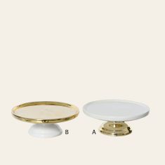Beauty Home ΠΟΡΣΕΛΑΝΙΝΗ ΤΑΡΤΙΕΡΑ 22 x 11,5 cm ΧΡΥΣΟ – ΛΕΥΚΟ  Β     |  Διακοσμητκά στο espiti