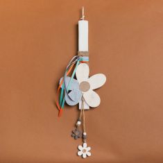 Beauty Home ΛΑΜΠΑΔΑ 33cm ΞΥΛΙΝΗ ΜΑΡΓΑΡΙΤΑ ΕΚΡΟΥ ΣΕ ΣΥΣΚΕΥΑΣΙΑ ΔΩΡΟΥ       |  Διακοσμητκά στο espiti