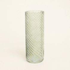 Beauty Home Γυάλινο Βάζο με Εφέ Στροβιλισμού 10cm x 26.5cm  Πράσινο     |  Βάζα στο espiti