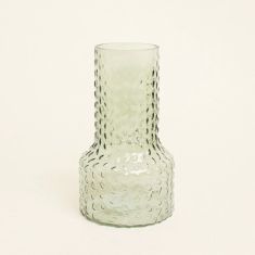 Beauty Home Βάζο Ανάγλυφο 13.8 x 24 cm  ΣΚΟΥΡΟ ΠΡΑΣΙΝΟ     |  Βάζα στο espiti