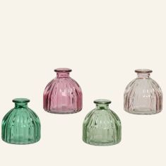 Beauty Home ΒΑΖΟ ΓΥΑΛΙΝΟ ΡΕΤΡΟ 8 x 8,5 cm  Λαχανί     |  Βάζα στο espiti