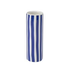 Beauty Home Κεραμικό Βάζο Délia Ριγέ Μπλε-Λευκό 5,5 x 16 CM       |  Βάζα στο espiti