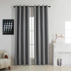 Beauty Home Κουρτίνα Full Blackout σκίασης με 8 κρίκους Elite Art 8392 Grey-Νο7 140x270 Σκούρο Γκρι       |  Ετοιμες κουρτίνες με σχέδιο στο espiti
